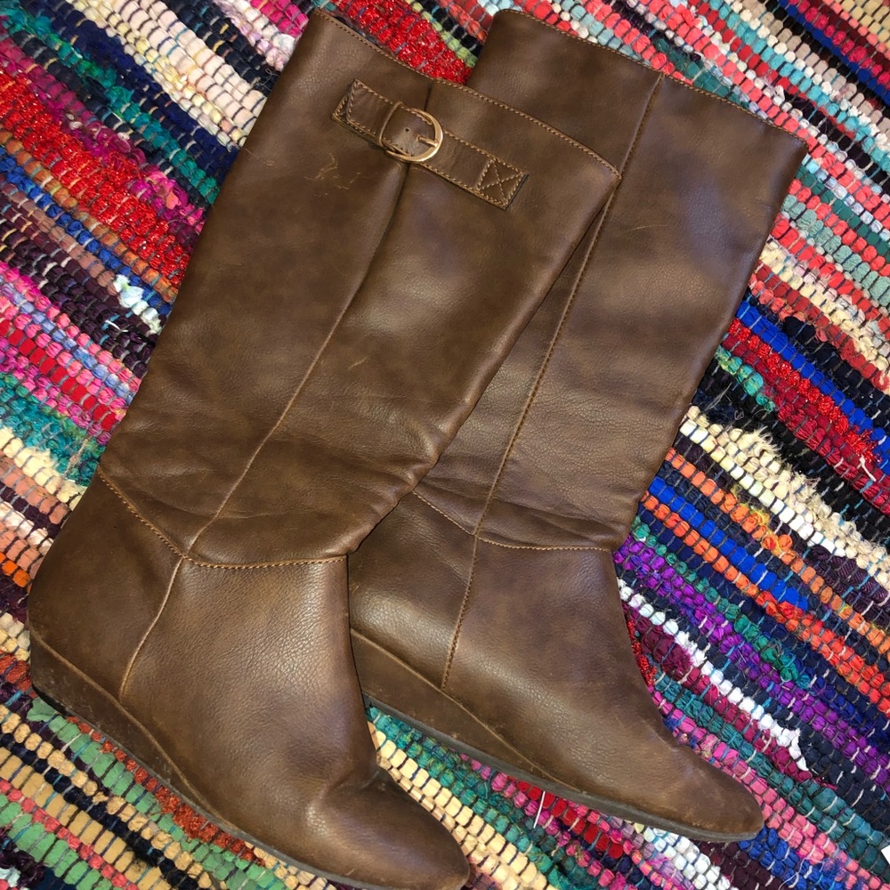 Brown riding boots